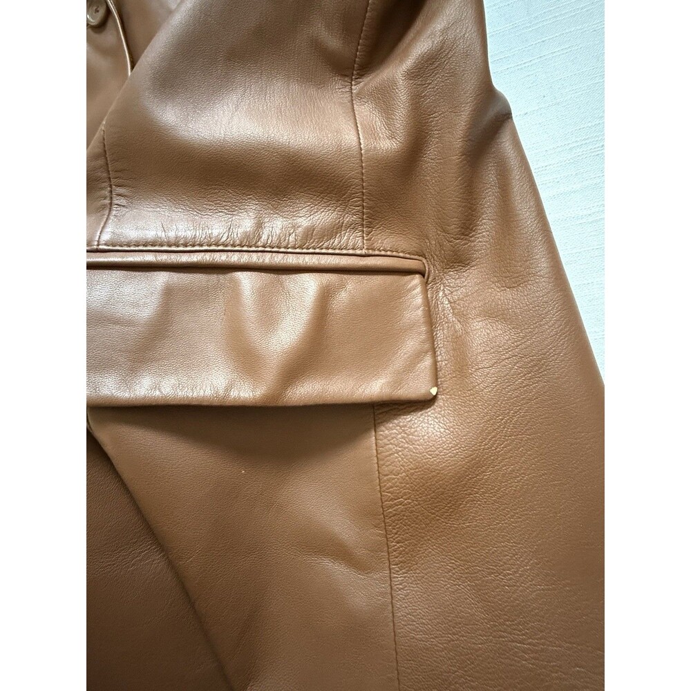 Preston & York Genuine Lambskin Leather Blazer In Cognac Brown Sz 1X - Picture 7 of 8